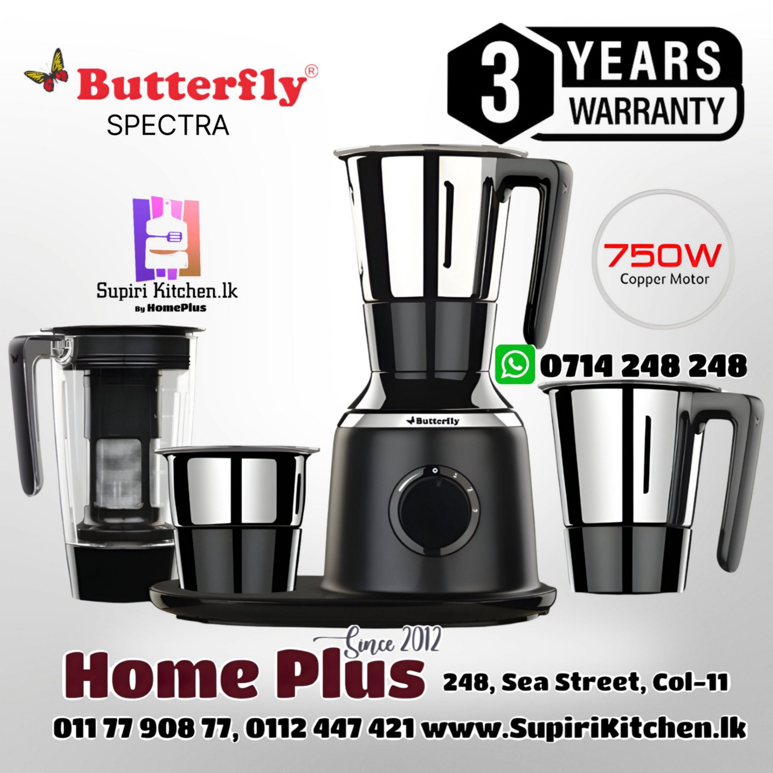 Butterfly Spectra 750w Mixer Grinder 4 jar
