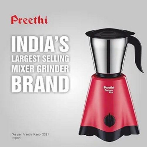 Preethi Crown Plus 600 Watt 4 Jar, 5 Yr Motor Warranty