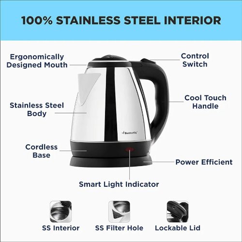 Butterfly 1.5L Electric Kettle 1500w