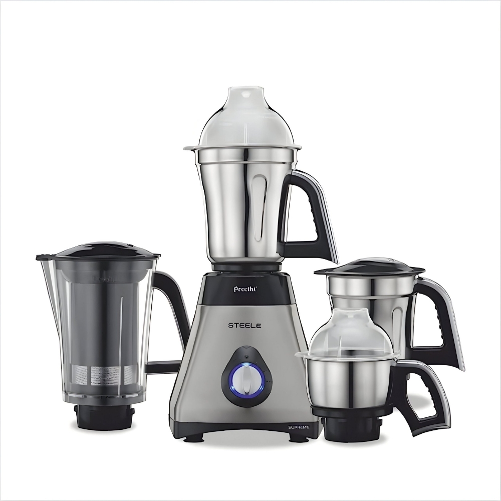 Preethi Steele Mixer Grinder 750w 4 Jars |MG 208