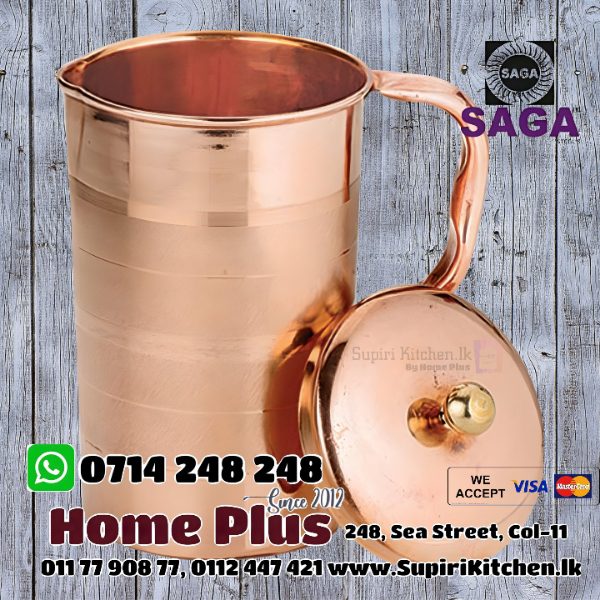 Copper water jug with lid