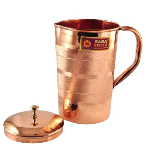 Copper water jug with lid