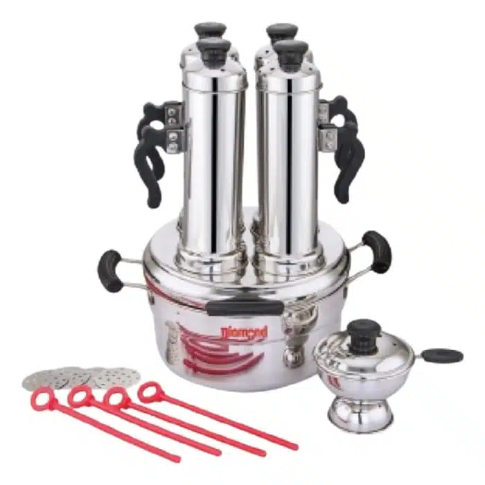 Diamond 4 in 1 Puttu Maker with Chiratta Puttu Steamer| SS-421 | Stainless Steel