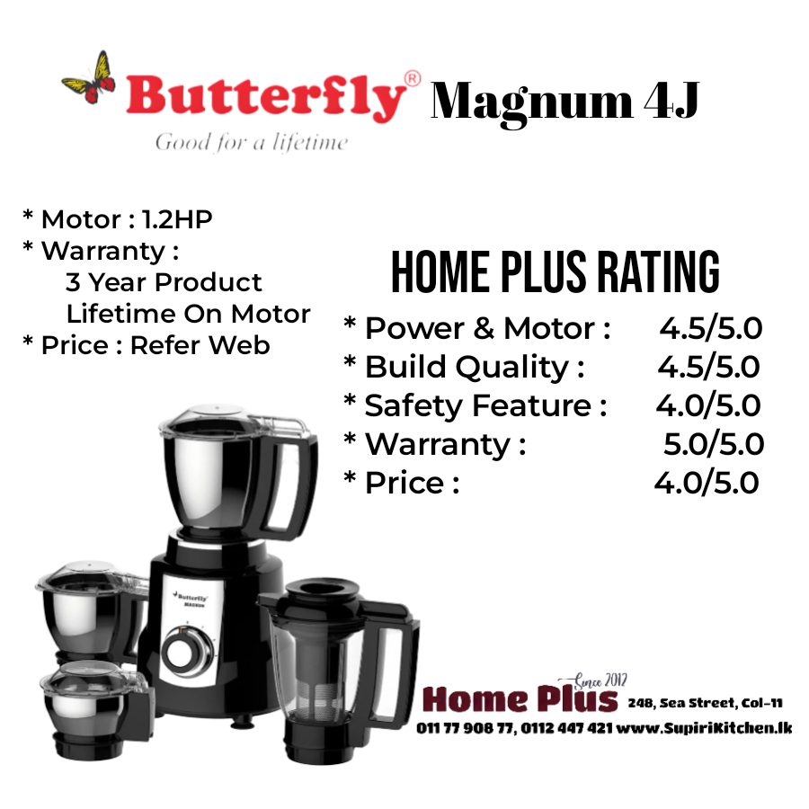 Butterfly Magnum 4J Mixer Grinder Blender 1000w Rating