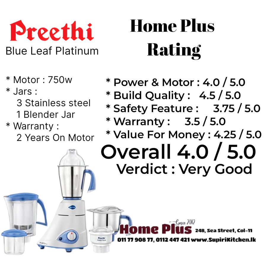 Preethi blue leaf platinum mg139 rating