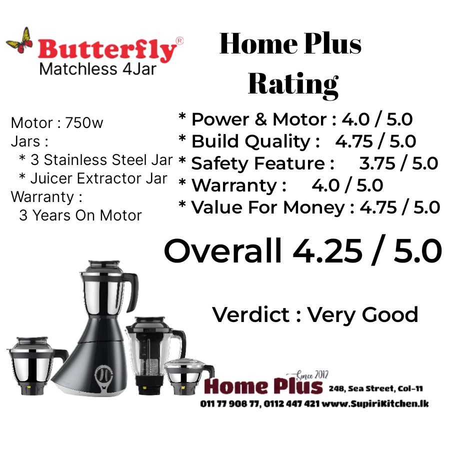 Butterfly Matchless Mixergrinder Blender Rating