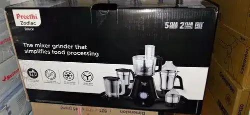 Preethi Zodiac Black MG261 MIXER GRINDER BLENDER BOX