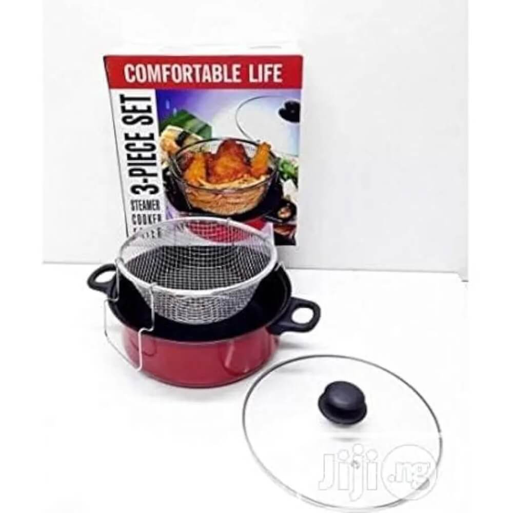 3 Piece Set Steamer Cooker Frier