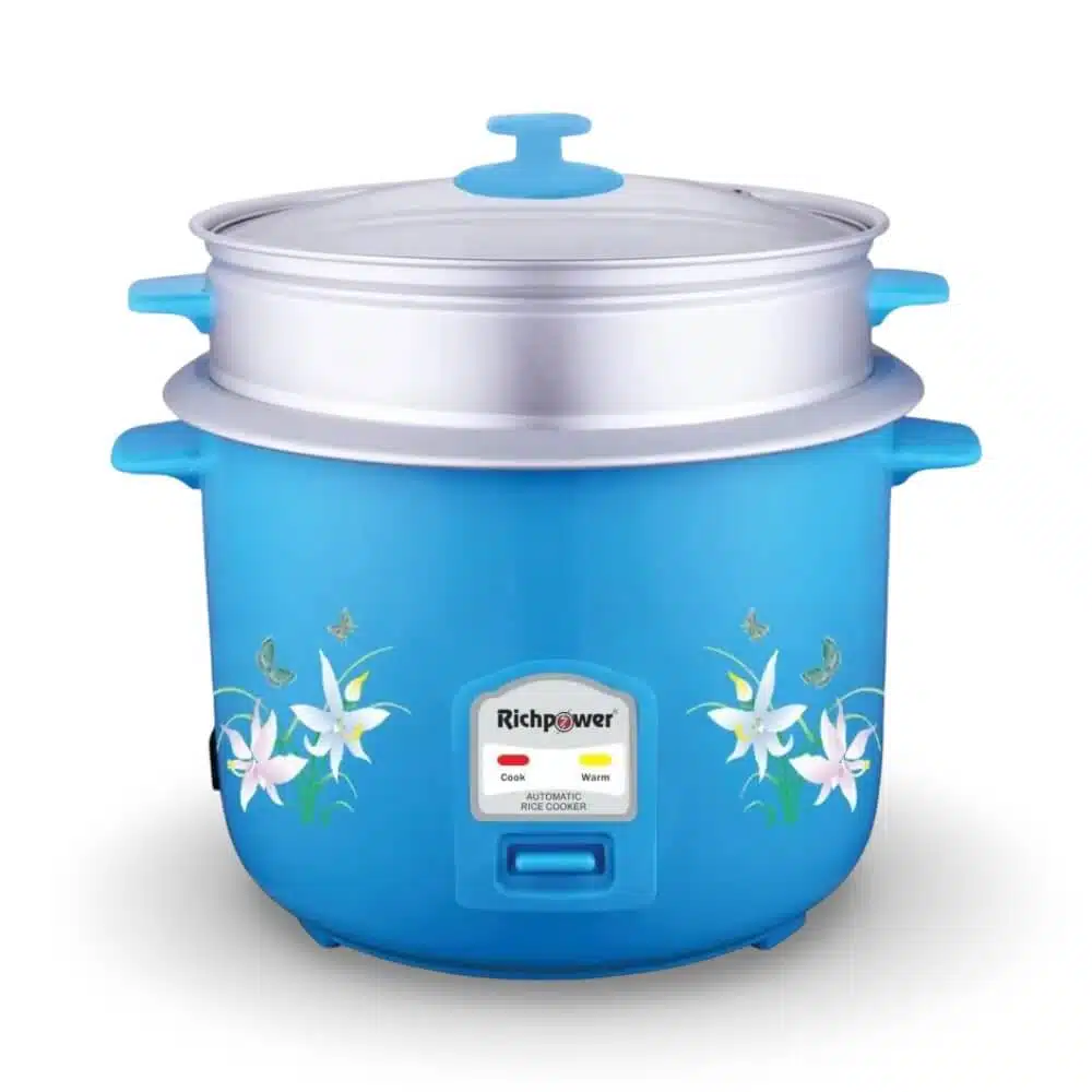 Richpower 0.6L Rice Cooker RPRC-6077 with steamer, compact & durable. Perfect for small meals. 12-month warranty. Best price in Sri Lanka.