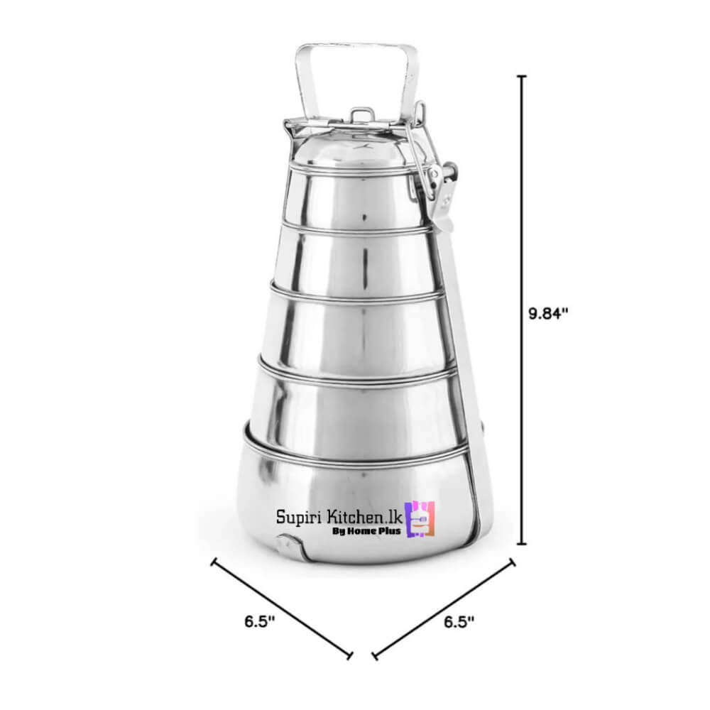 1x5 stainless steel silver tiffen carrier Dimension