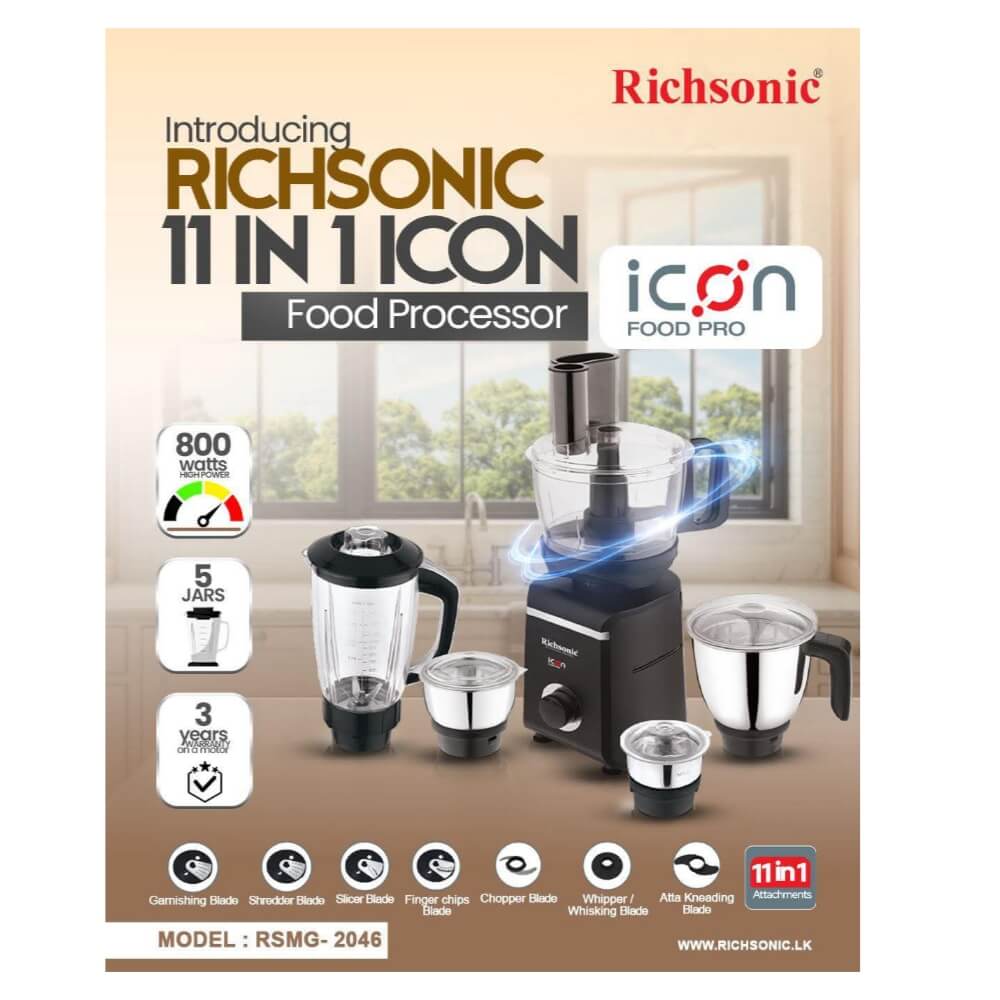 Mixer grinder & blender with coconut scraper & food processor, 13-in-1 functions, 3-year warranty. Best price & durability at SupiriKitchen.lk